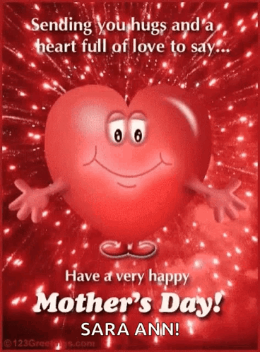 Mother's Day Heart Character GIF