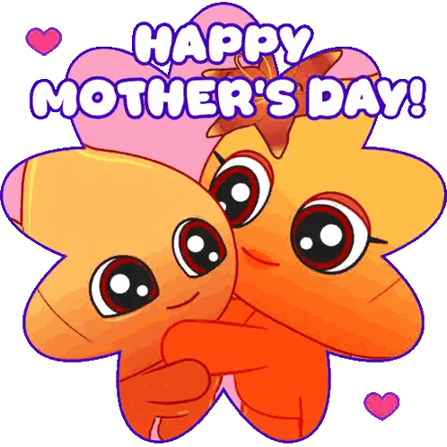 Mother's Day Hug Cartoon Characters