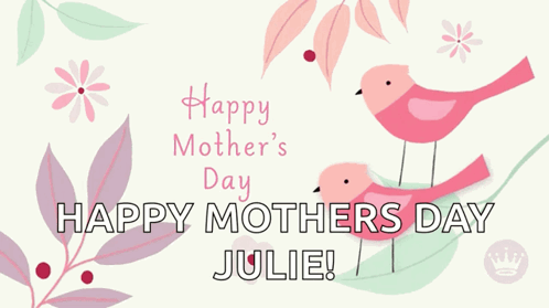 Mother's Day Julie Card With Pink Birds