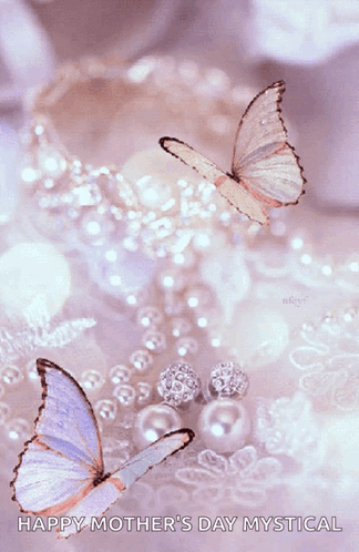 Mother's Day Mystical Greeting Card With Butterflies GIF