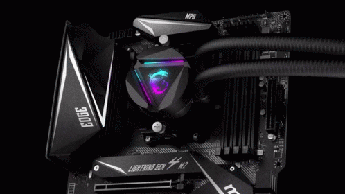 Motherboard With Lightning Gen M2 Cooler GIF