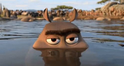 Moto Moto Flex His Body To Other Hippo GIF
