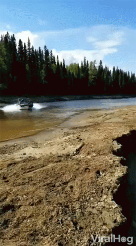 Motorboat Jump On Rock GIF