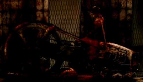 Motorcycle in Dark Room by Fence