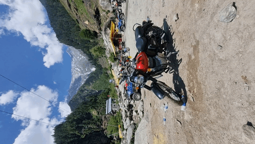 Motorcycle Parked on Dirt Road
