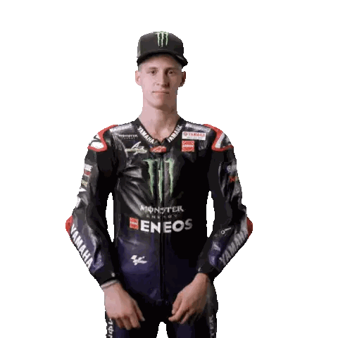 Motorcycle Racer in Monster Energy Jacket