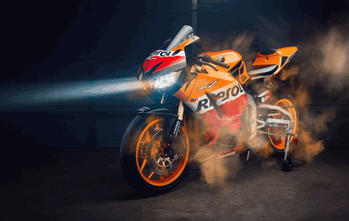Motorcycle With Repsol GIF