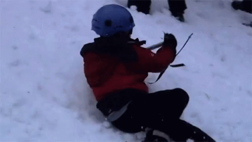 Mountain Climbers Sliding On Snow GIF