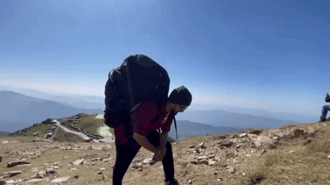 Mountain Hiking Taking A Breath GIF