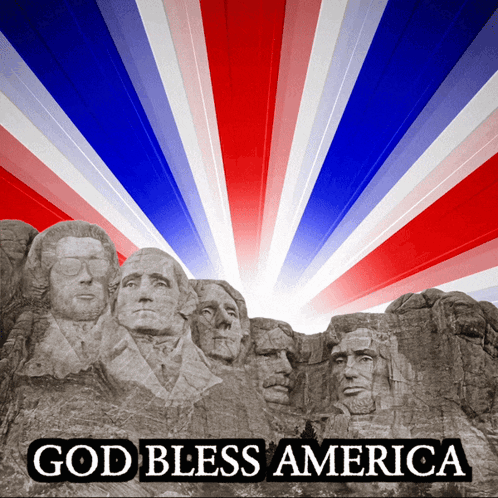 Mountain Poster with God Bless America