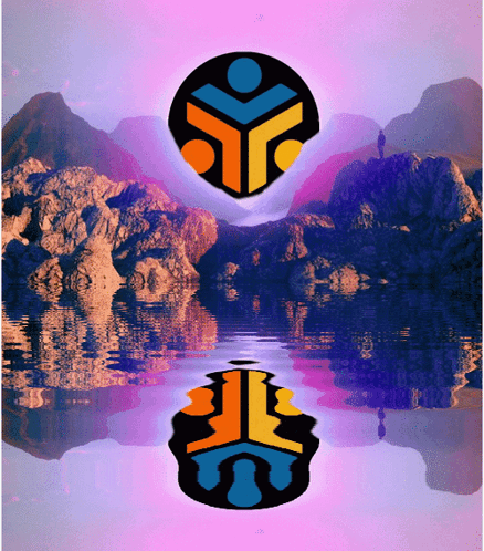 Mountain Reflection In Lake With JC Logo GIF