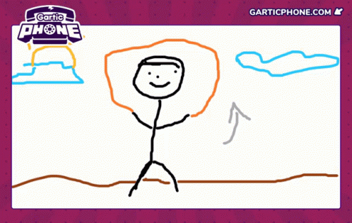 Mountains and Boat Drawing With Gartic Phone Logo