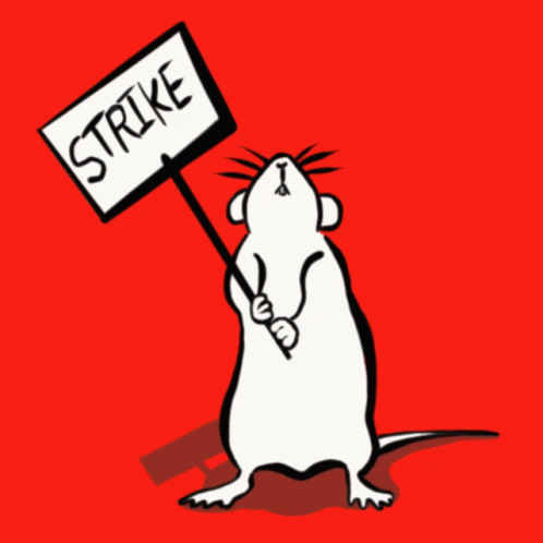 Mouse Holding Strike Sign