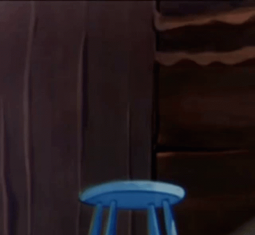 Mouse in Diaper Holding Dunce Towel on Blue Stool