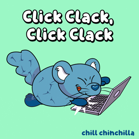 Mouse Using Laptop Click Clack Click Clack Chill Chinchilla GIF