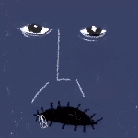 Mouth Shut Animated Face With Zipper Lips GIF