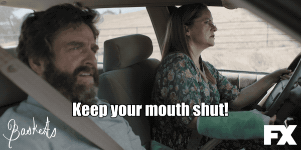 Mouth Shut Baskets Zach Galifianakis Martha Kelly GIF