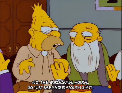 Mouth Shut Grampa Simpson And Jasper Beardsley GIF