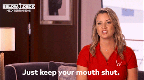 Mouth Shut Hannah Ferrier Below Deck Mediterranean GIF