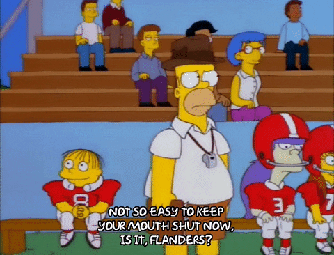 Mouth Shut Homer Simpson As Football Coach GIF