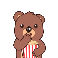 Movie Time Eating Popcorn Sticker GIF
