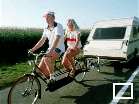 Moving Bicycle Couple GIF
