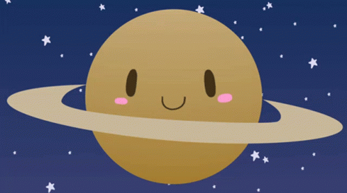 Moving Blushing Happy Saturn GIF