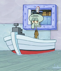 Moving Boat At Krusty Krab Carrying Squidward GIF