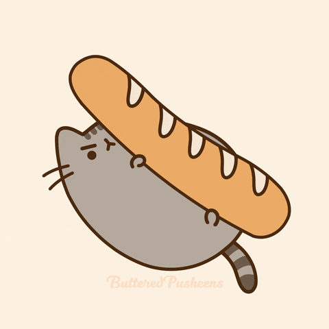 Moving Cat Pusheen Hotdog GIF