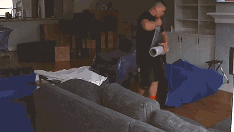 Moving Day 3 Men Movers Furniture Plastic Wrap GIF