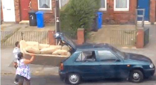 Moving Day Sofa Car 2014 Viral Clip GIF