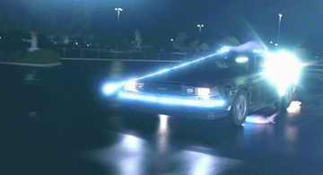 Moving Delorean Sparking Back To The Future GIF