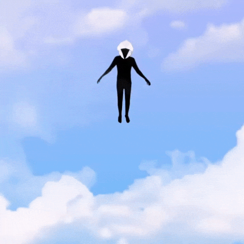 Moving On Up Animated Guy Silhouette GIF