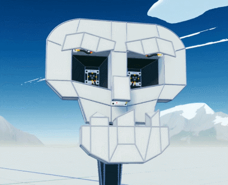 Moving Skull Structure GIF