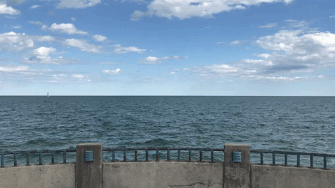 Moving Water By Seaside GIF