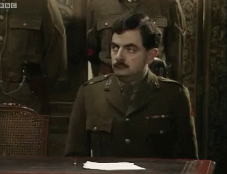 Mr. Bean Bang Head On Desk GIF