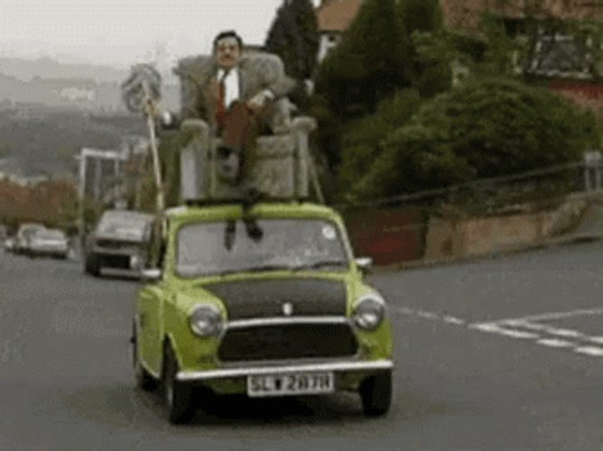 Mr Bean Car Driving GIF