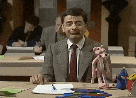 Mr Bean Crying During Bar Exam GIF