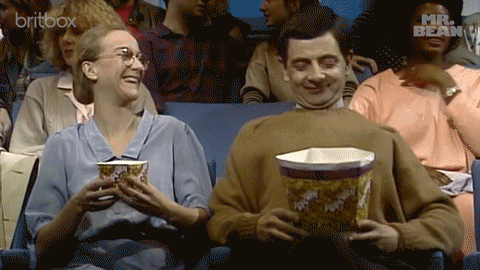 Mr Bean Date Night Popcorn Mine GIF