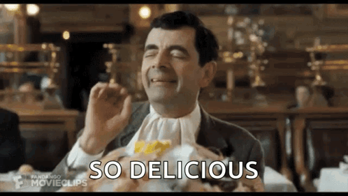 Mr Bean Eating French Fries Saying So Delicious