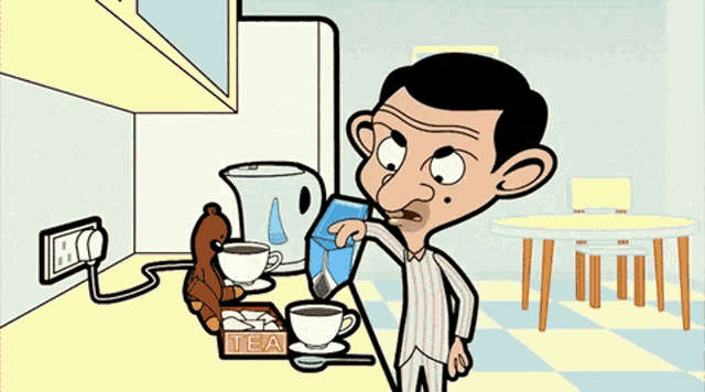 Mr. Bean Milk GIF