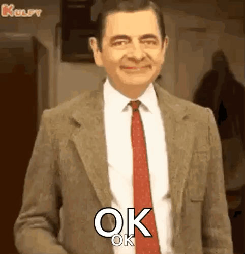 Mr Bean Smiling and Saying Ok