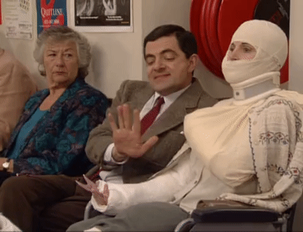Mr. Bean Teasing Gestures GIF
