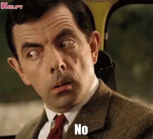 Mr Bean Waiting And Saying No GIF