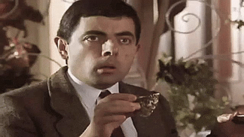 Mr Bean Waiting And Shocked GIF