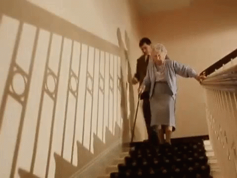 Mr Bean Waiting For The Old Lady GIF