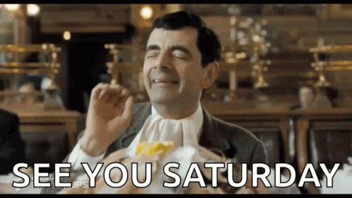Mr Bean Waiting See You Saturday GIF