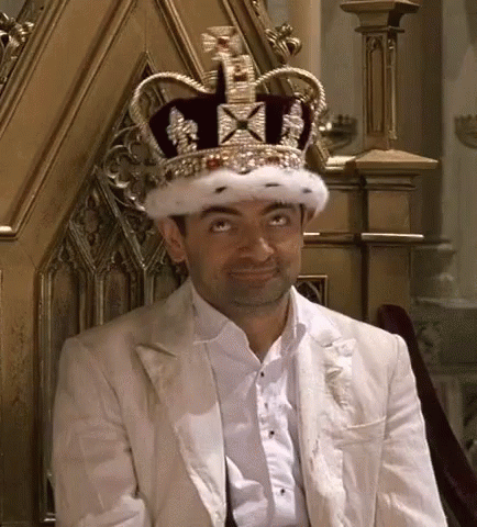 Mr Bean With Kings Crown GIF