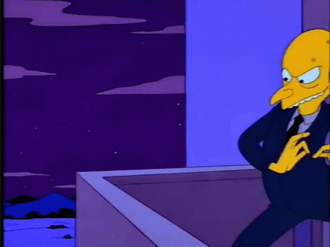 Mr Burns Malevolent Peek The Simpsons GIF