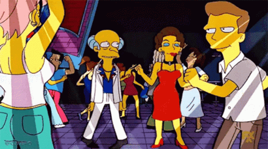 Mr Burns Disco Dancing The Simpsons GIF
